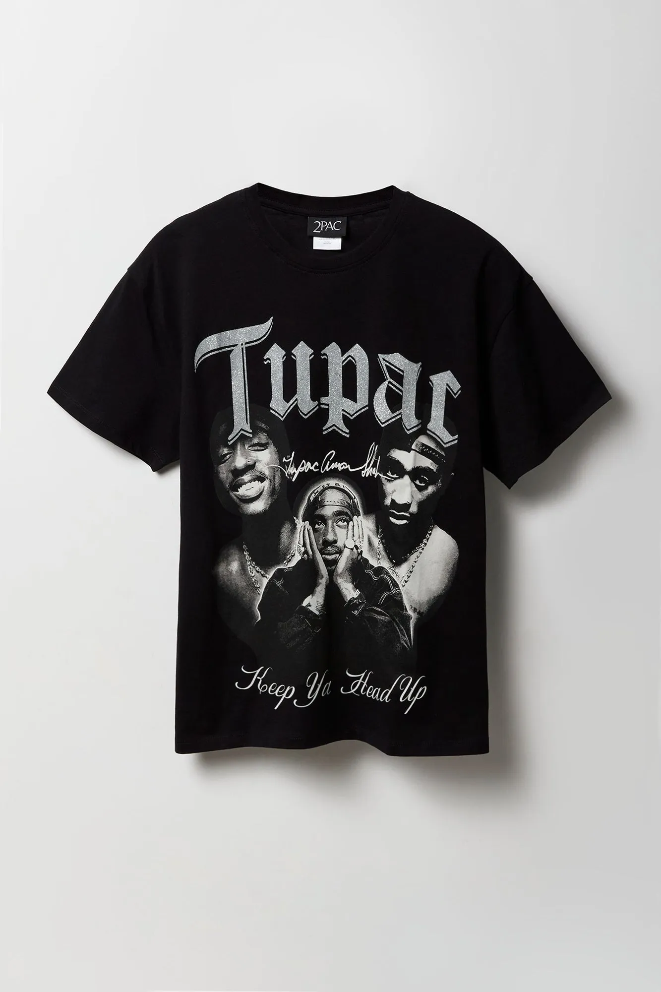 T-shirt de coupe garçonne à imprimé Tupac Keep Ya Head Up sold by Urban Planet