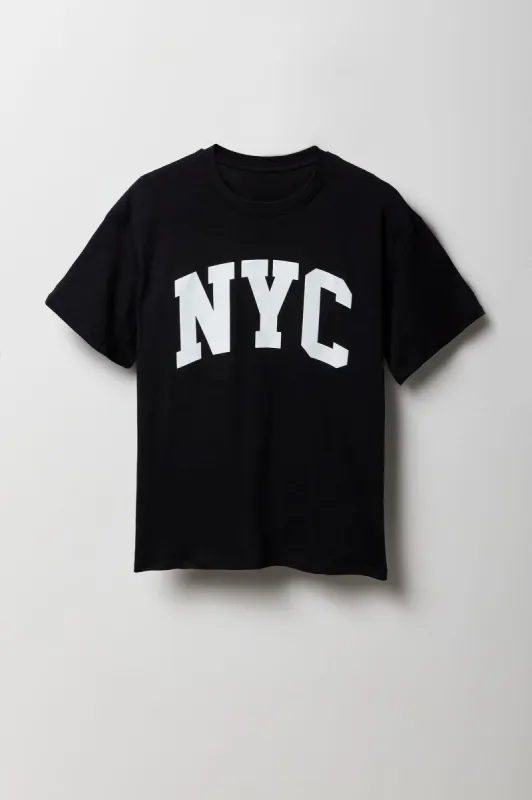 T-shirt de coupe garçonne à imprimé NYC sold by Urban Planet