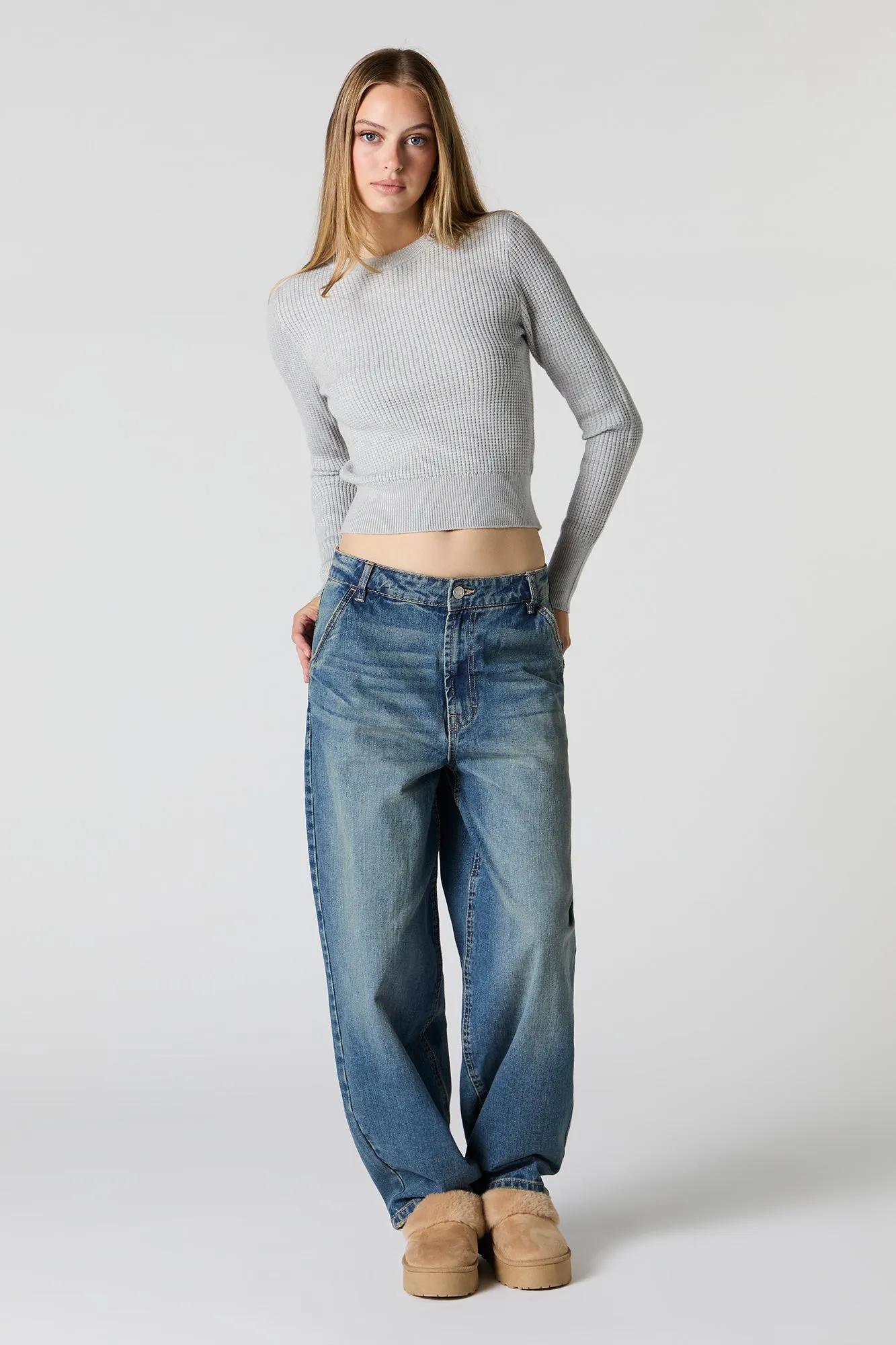 Waffle Knit Sweater sold by Urban Planet product image thumbnail 3