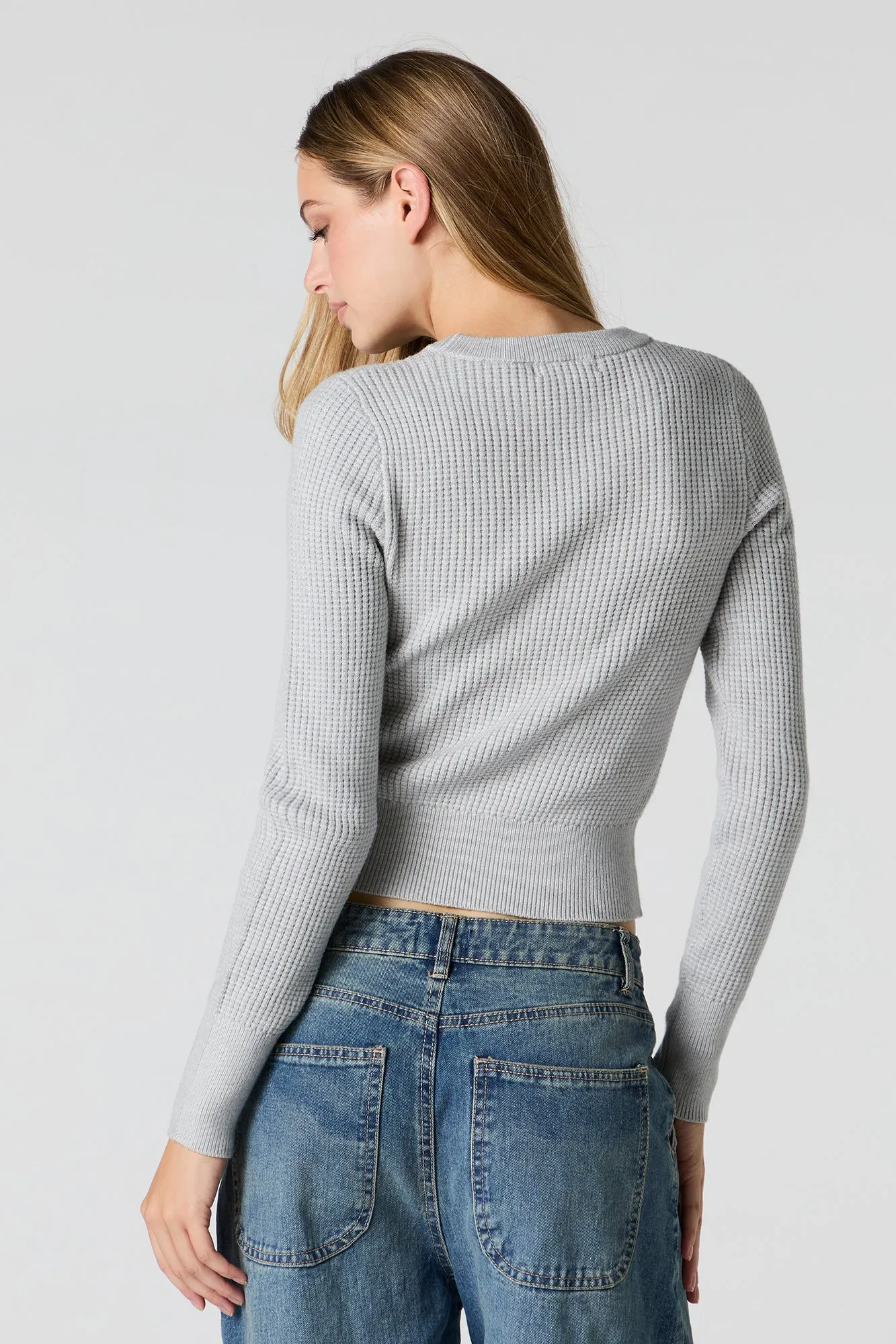 Waffle Knit Sweater sold by Urban Planet product image thumbnail 2