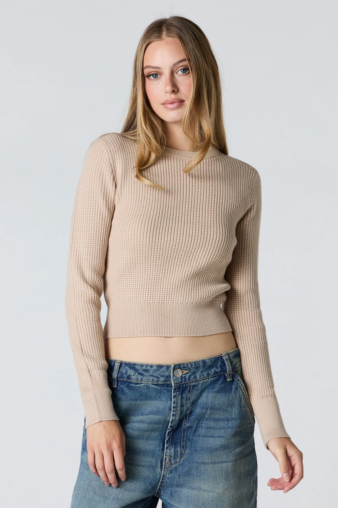 Waffle Knit Sweater sold by Urban Planet product image thumbnail 4