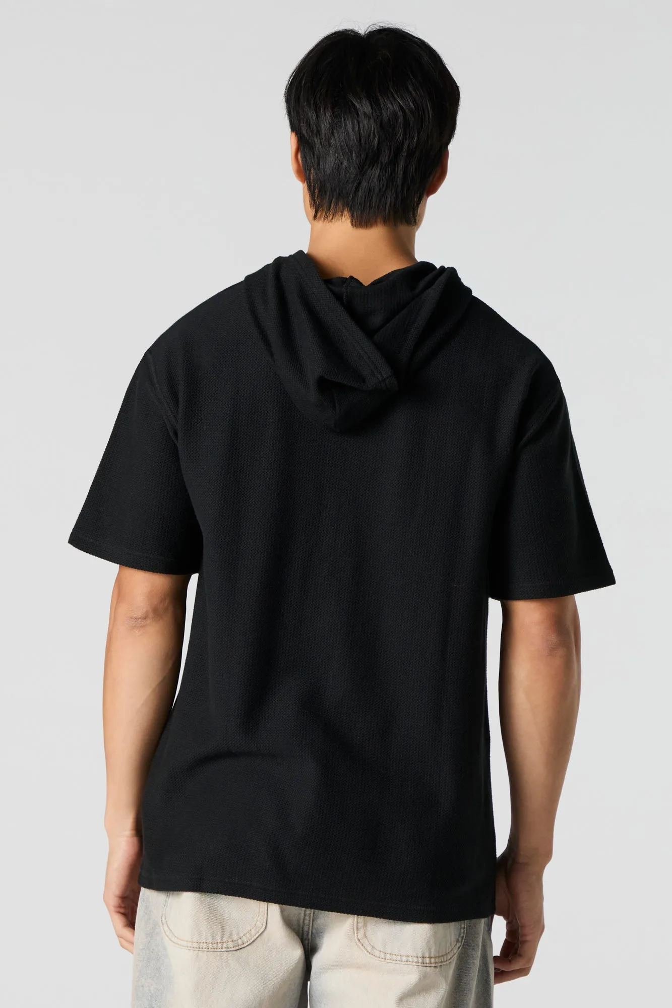Textured Short Sleeve Hoodie sold by Urban Planet product image thumbnail 5