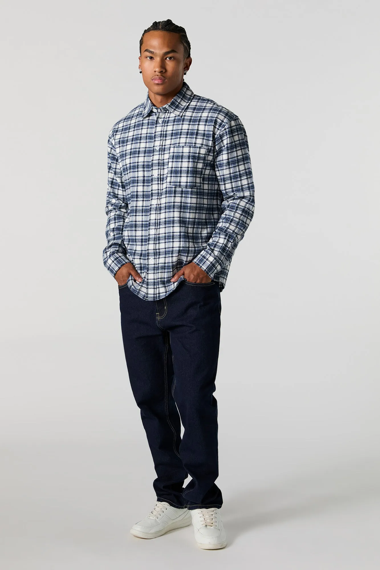 Plaid Flannel Button-Up Top sold by Urban Planet product image thumbnail 3