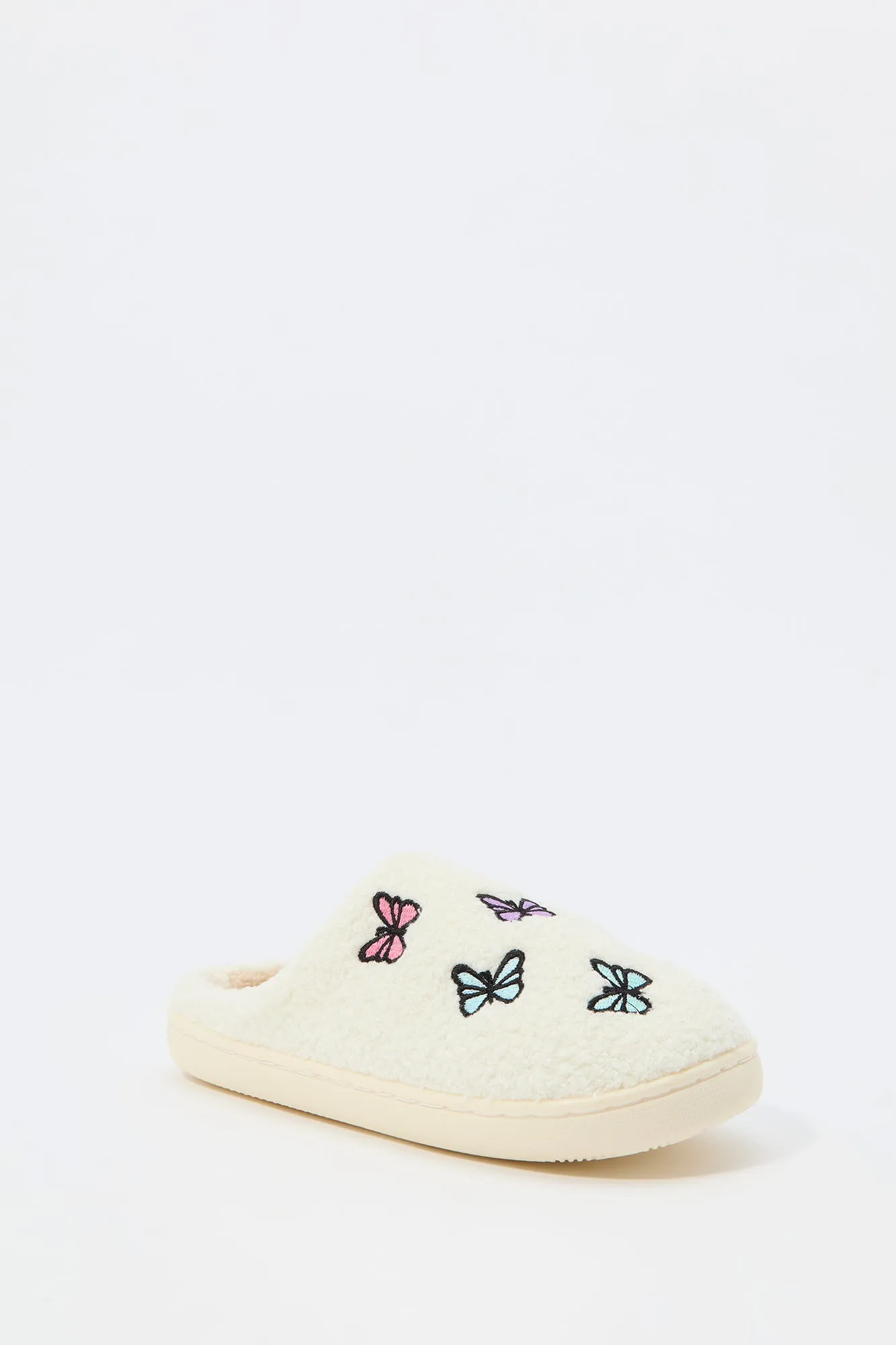 Pantoufles en Sherpa avec motif brodé Papillon sold by Urban Planet product image thumbnail 3