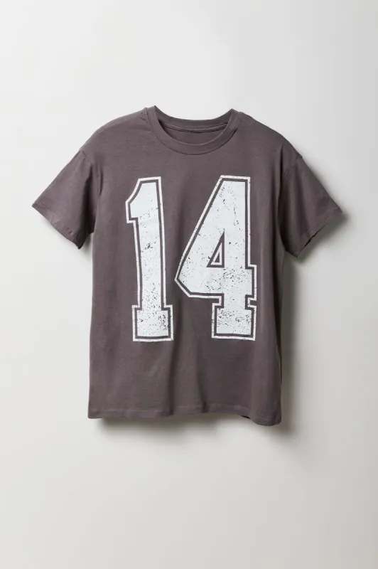 T-shirt de coupe garçonne à imprimé de style universitaire 14 sold by Urban Planet