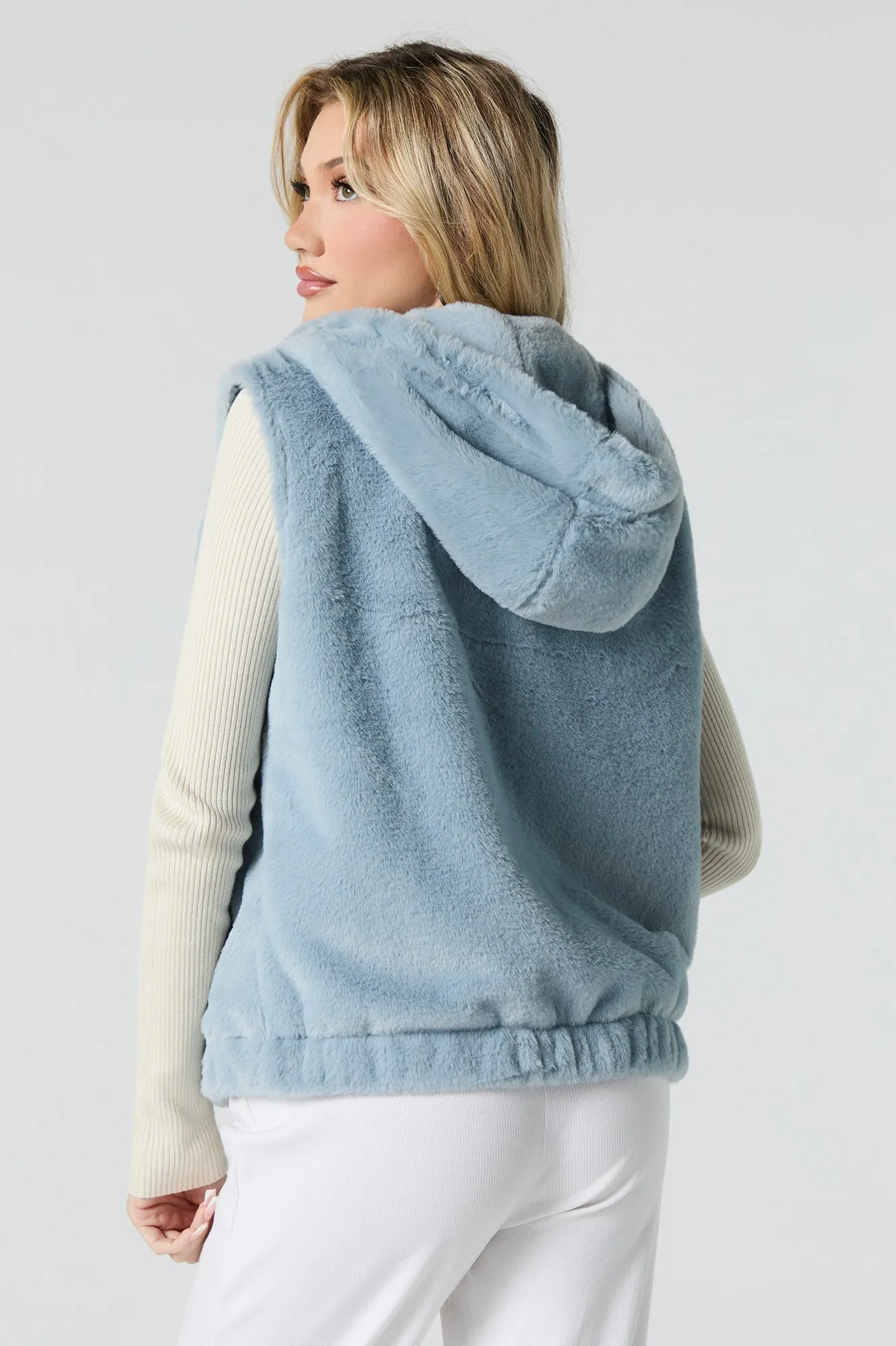 Faux Fur Hooded Vest sold by Urban Planet product image thumbnail 2