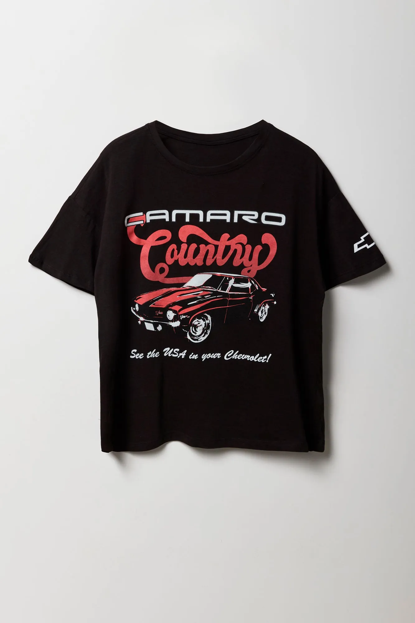 T-shirt de coupe garçonne à imprimé Camaro Country sold by Urban Planet