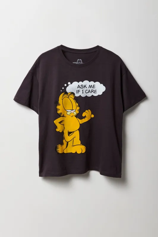 T-shirt de coupe garçonne à imprimé Garfield Don't Care sold by Urban Planet
