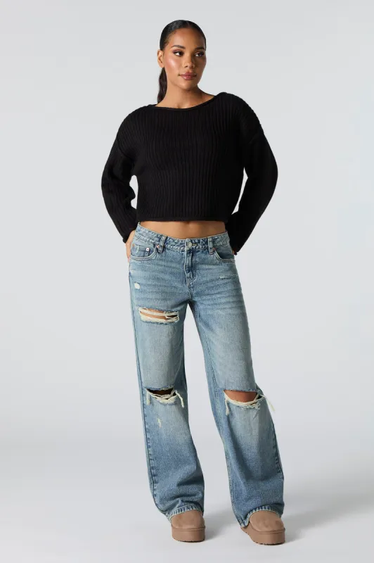 Low Rise Distressed Skater Jean made by Stitches