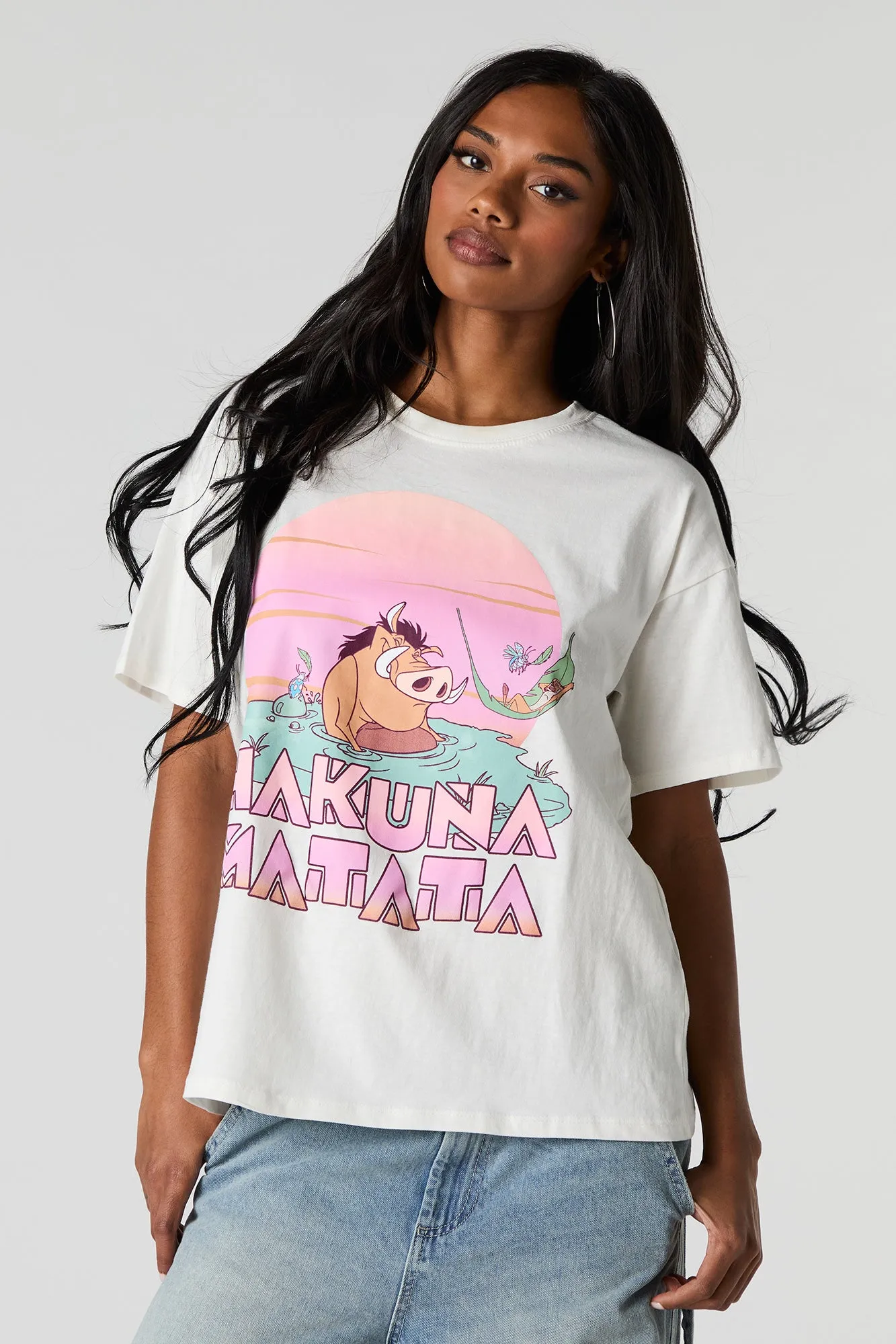 Hakuna Matata Graphic Boyfriend T-Shirt sold by Urban Planet