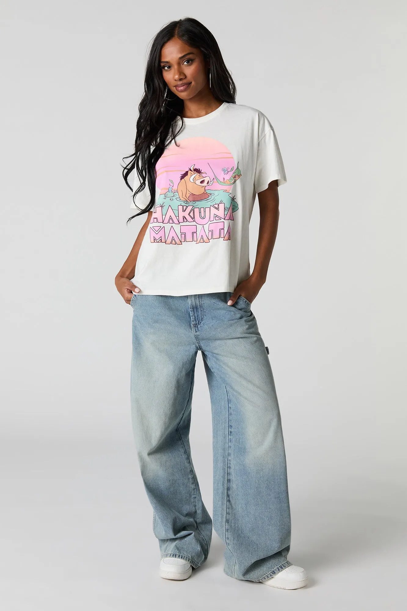 Hakuna Matata Graphic Boyfriend T-Shirt sold by Urban Planet product image thumbnail 3