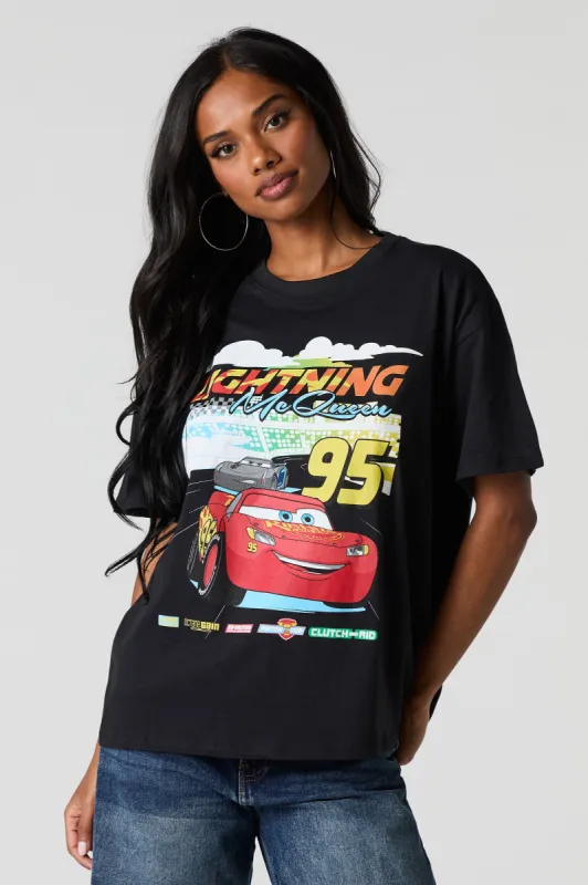 T-shirt de coupe garçonne à imprimé Lightning McQueen sold by Urban Planet