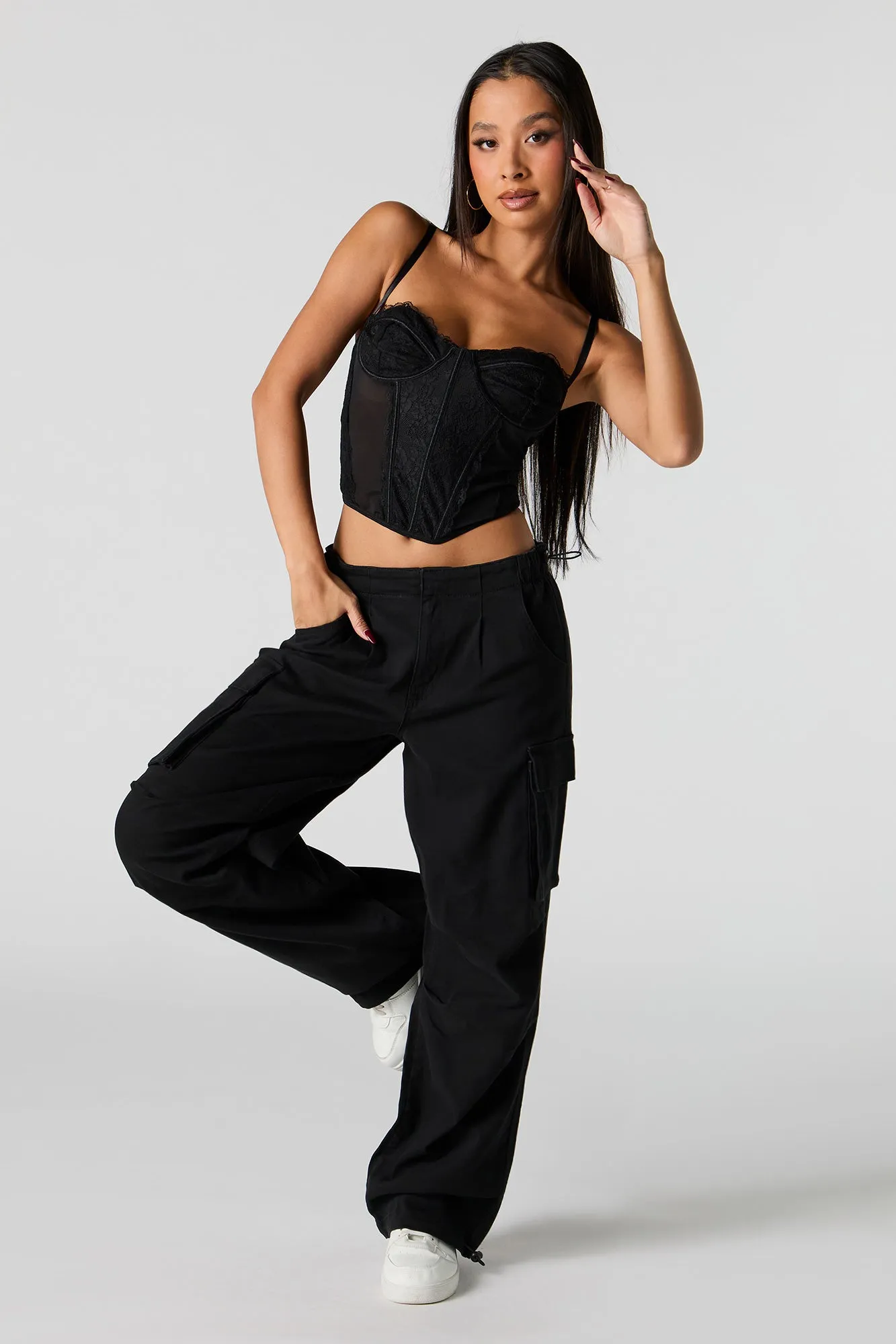 Solid Straight Leg Cargo Pant sold by Urban Planet