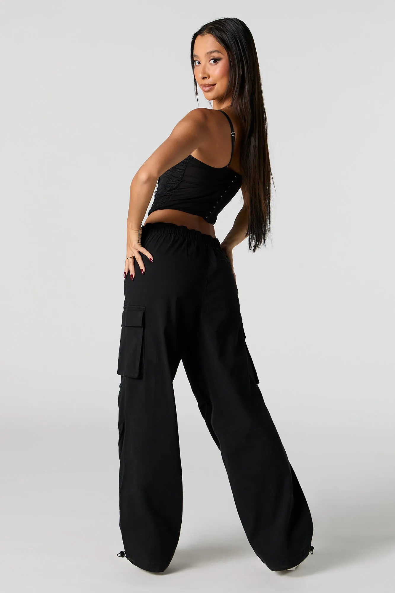 Pantalon cargo uni à jambe droite sold by Urban Planet product image thumbnail 3