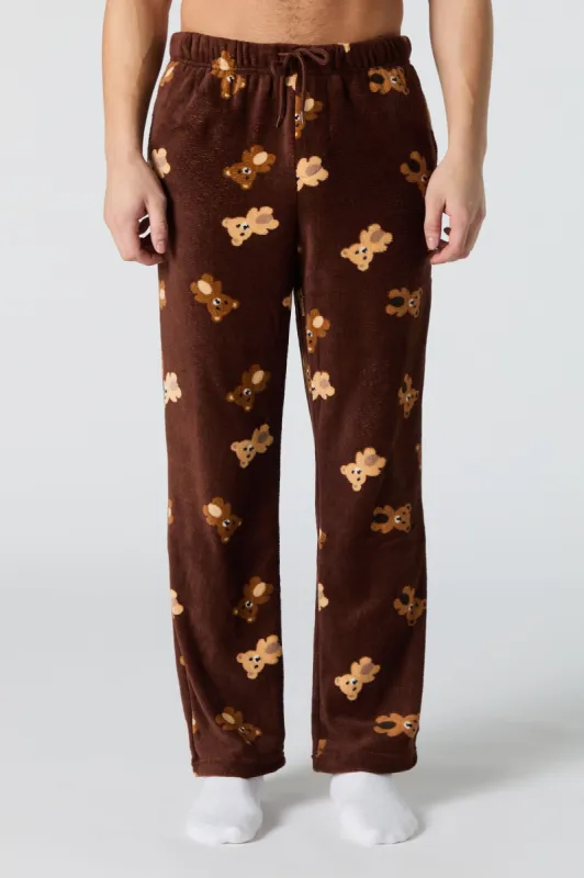 Teddy Bear Print Plush Pajama Pant sold by Urban Planet
