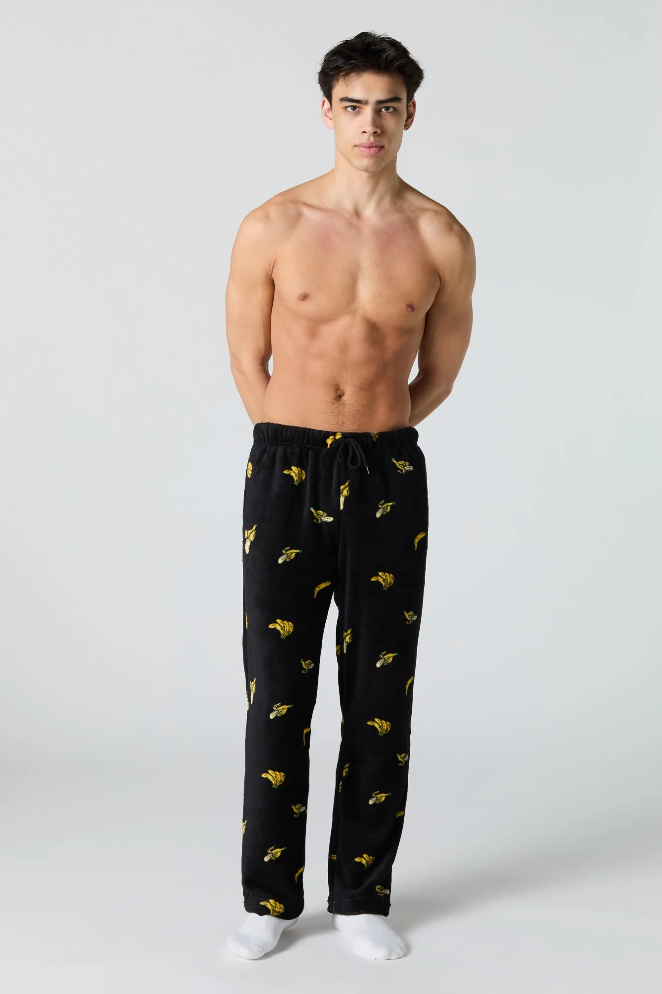 Banana Print Plush Pajama Pant sold by Urban Planet product image thumbnail 2