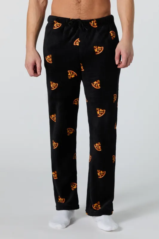 Pizza Print Plush Pajama Pant sold by Urban Planet