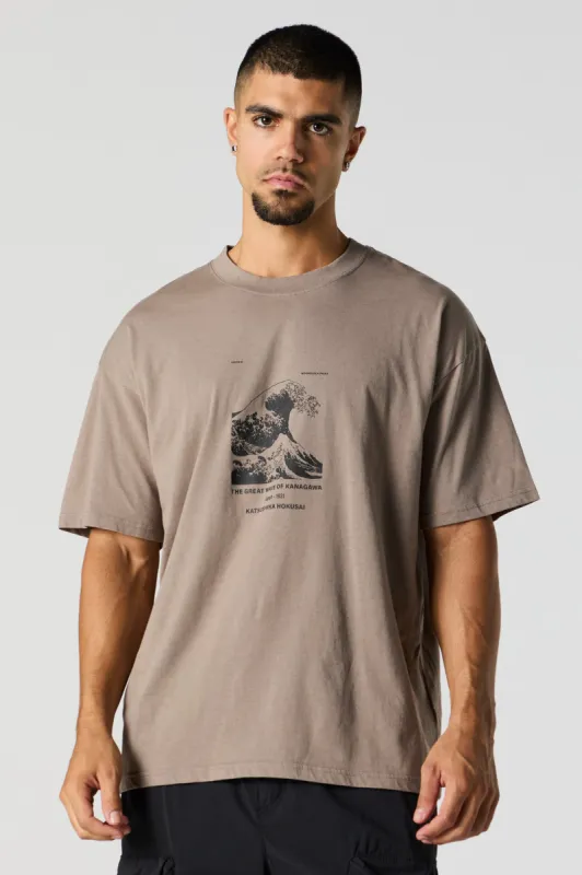 The Great Wave of Kanagawa Graphic T-Shirt sold by Urban Planet