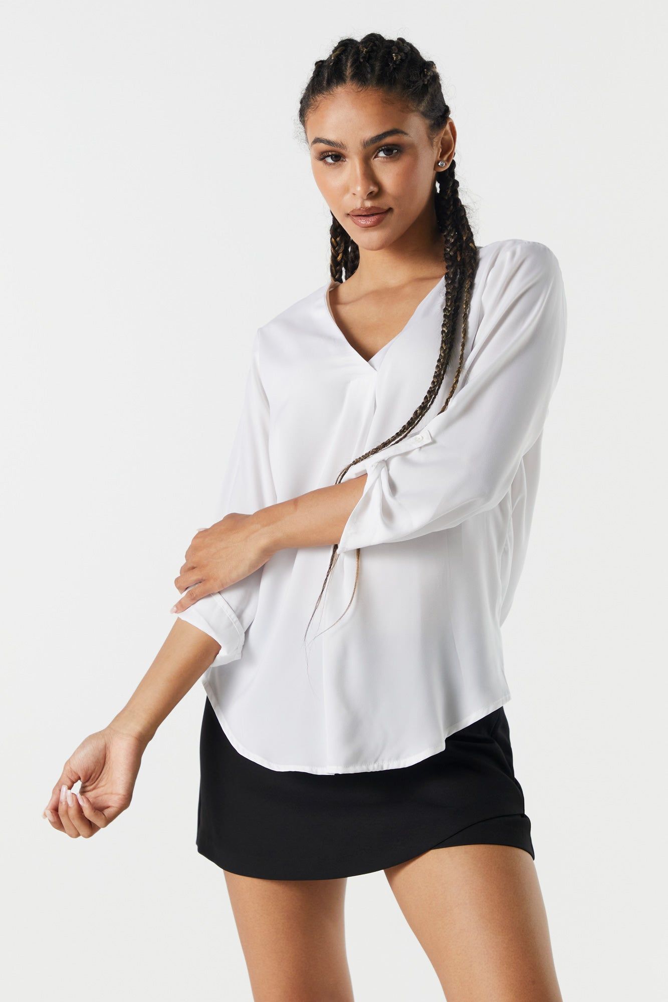 Satin V-Neck Blouse sold by Urban Planet product image thumbnail 7
