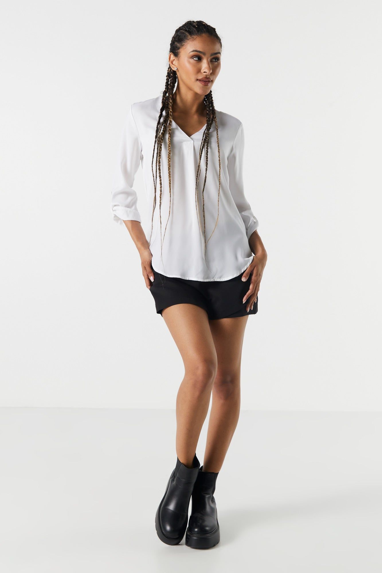 Satin V-Neck Blouse sold by Urban Planet product image thumbnail 9