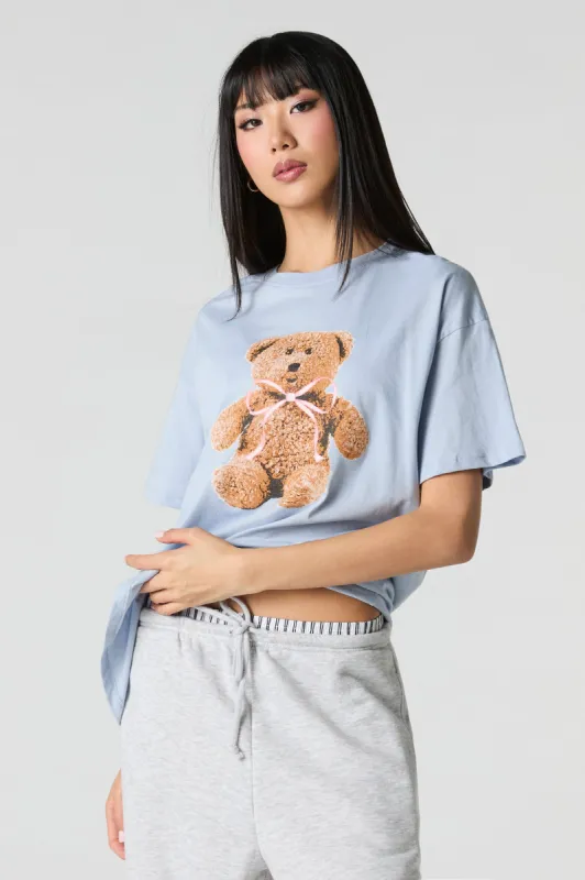 Teddy Bow Graphic Boyfriend T-Shirt sold by Urban Planet