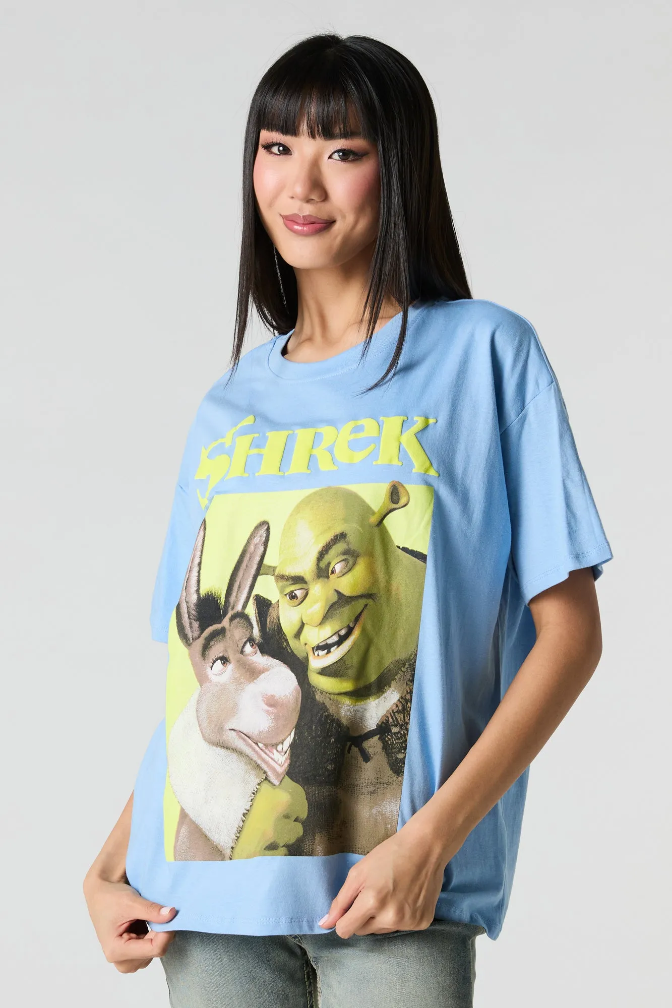 T-shirt coupe garçonne à imprimé matelassé Shrek sold by Urban Planet