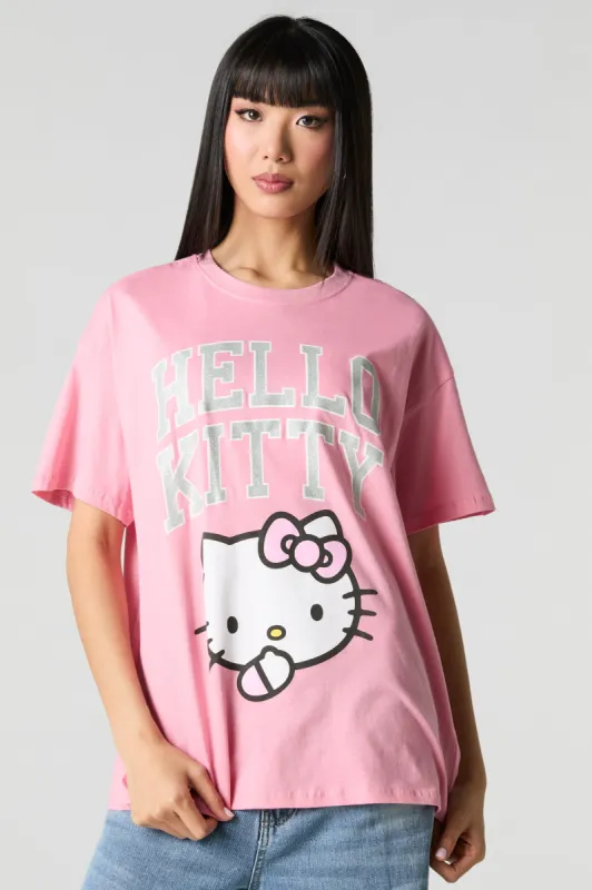 T-shirt coupe garçonne à imprimé rose Hello Kitty sold by Urban Planet
