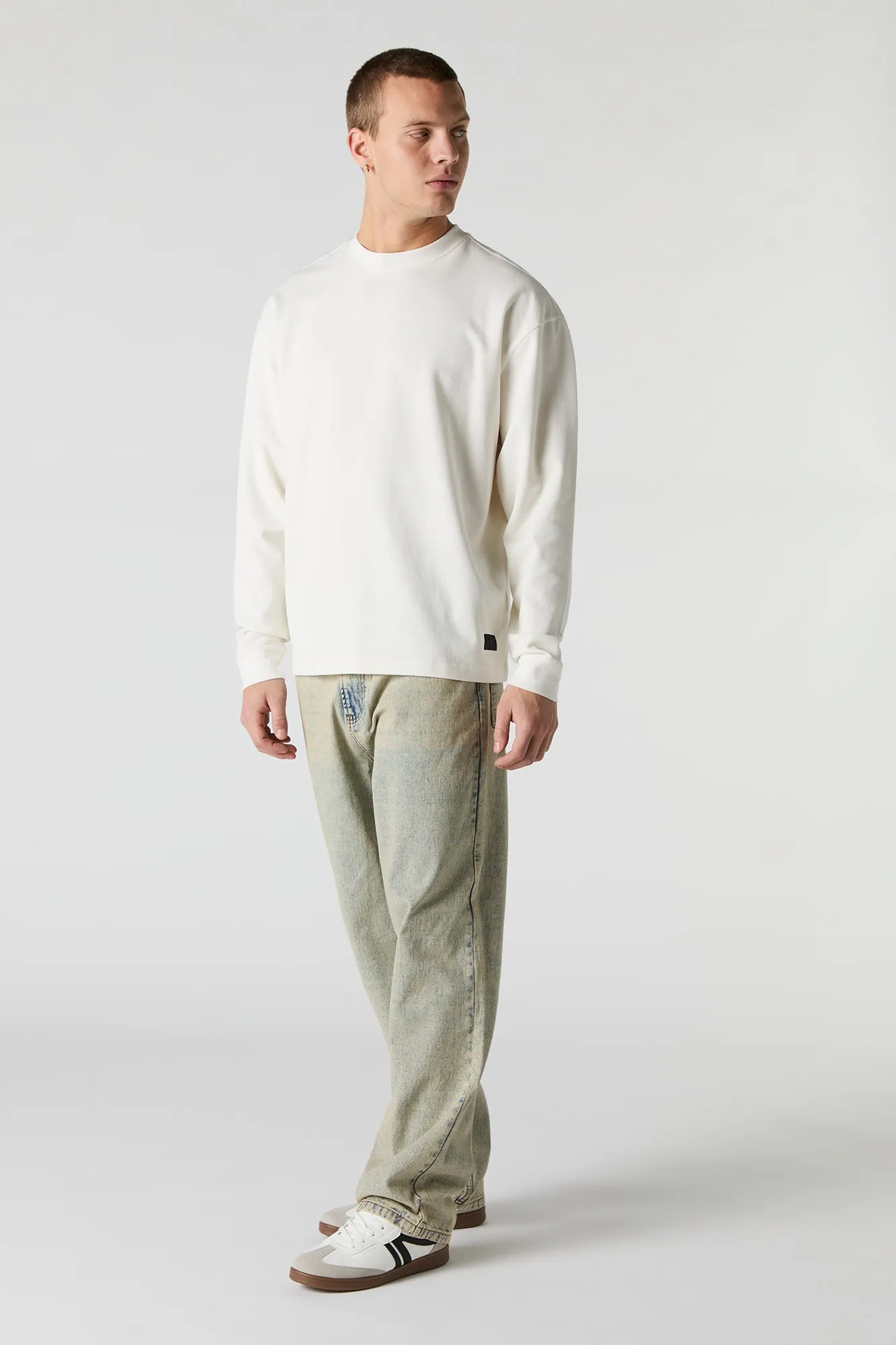 Ribbed Crewneck Sweatshirt sold by Urban Planet product image thumbnail 3