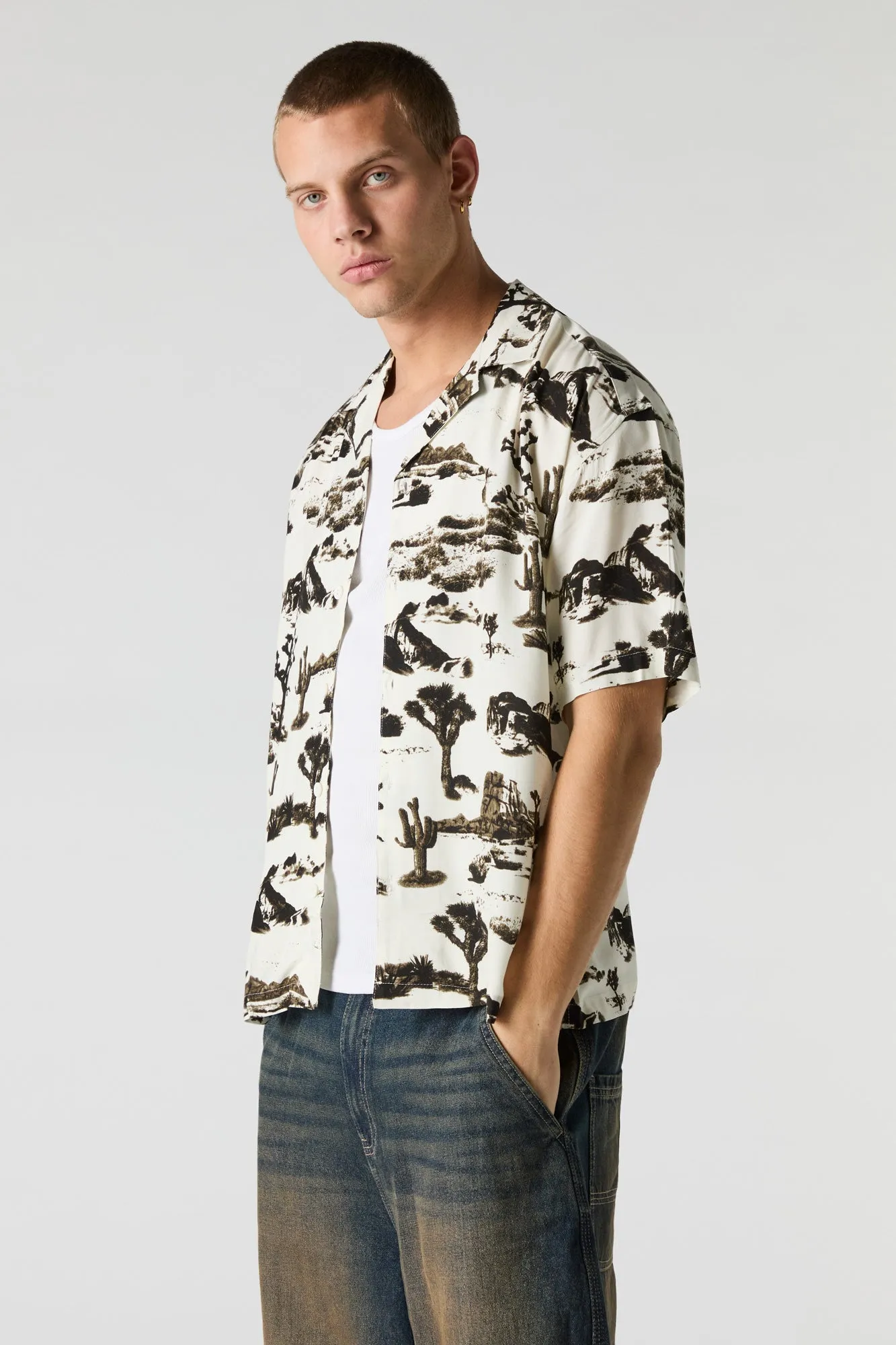 Printed Collared Top sold by Urban Planet