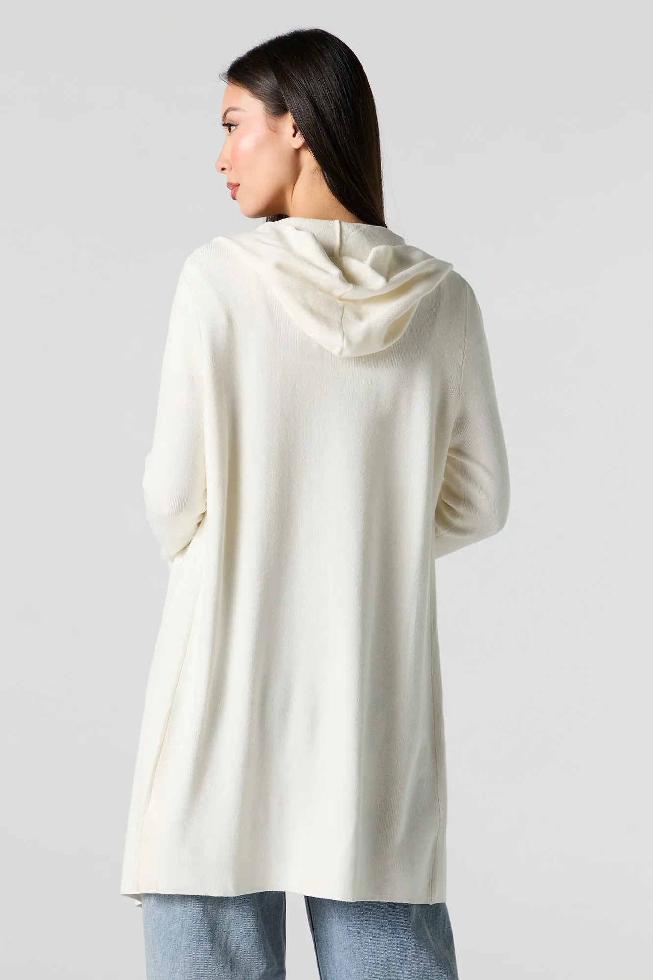 Cardigan côtelé ouvert à capuchon sold by Urban Planet product image thumbnail 2