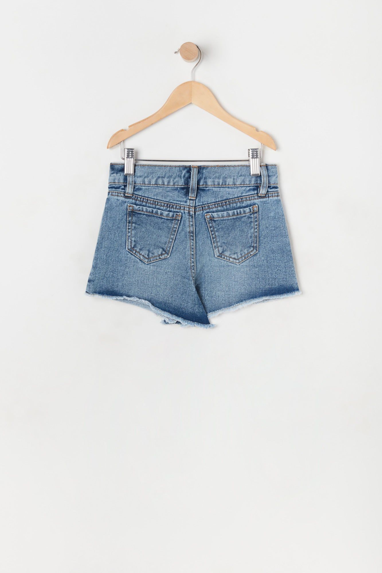 Girls Chelsea High-Rise Vintage Rip Dark Wash Short sold by Urban Planet product image thumbnail 2