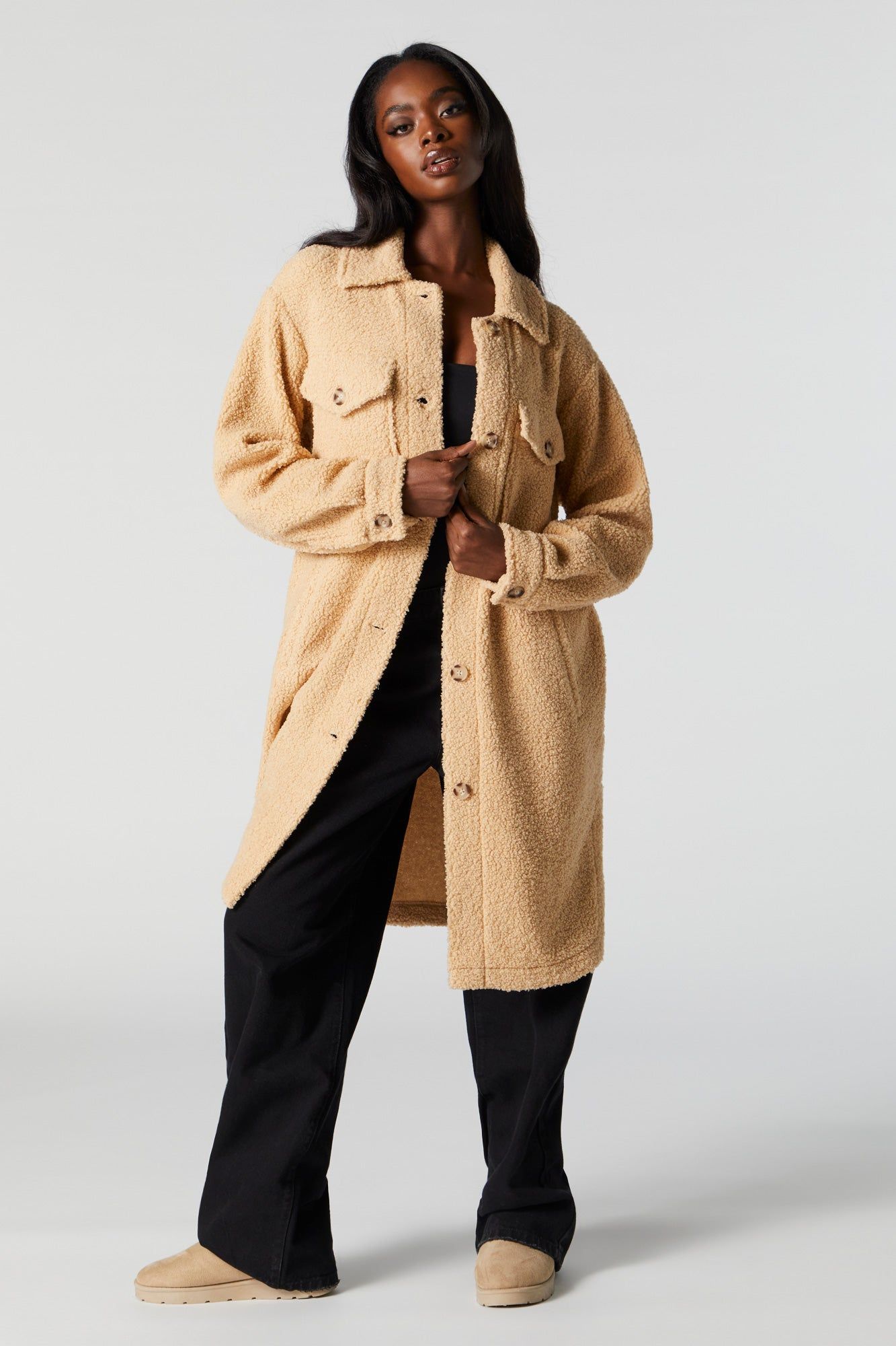 Longline Sherpa Shacket sold by Urban Planet product image thumbnail 4