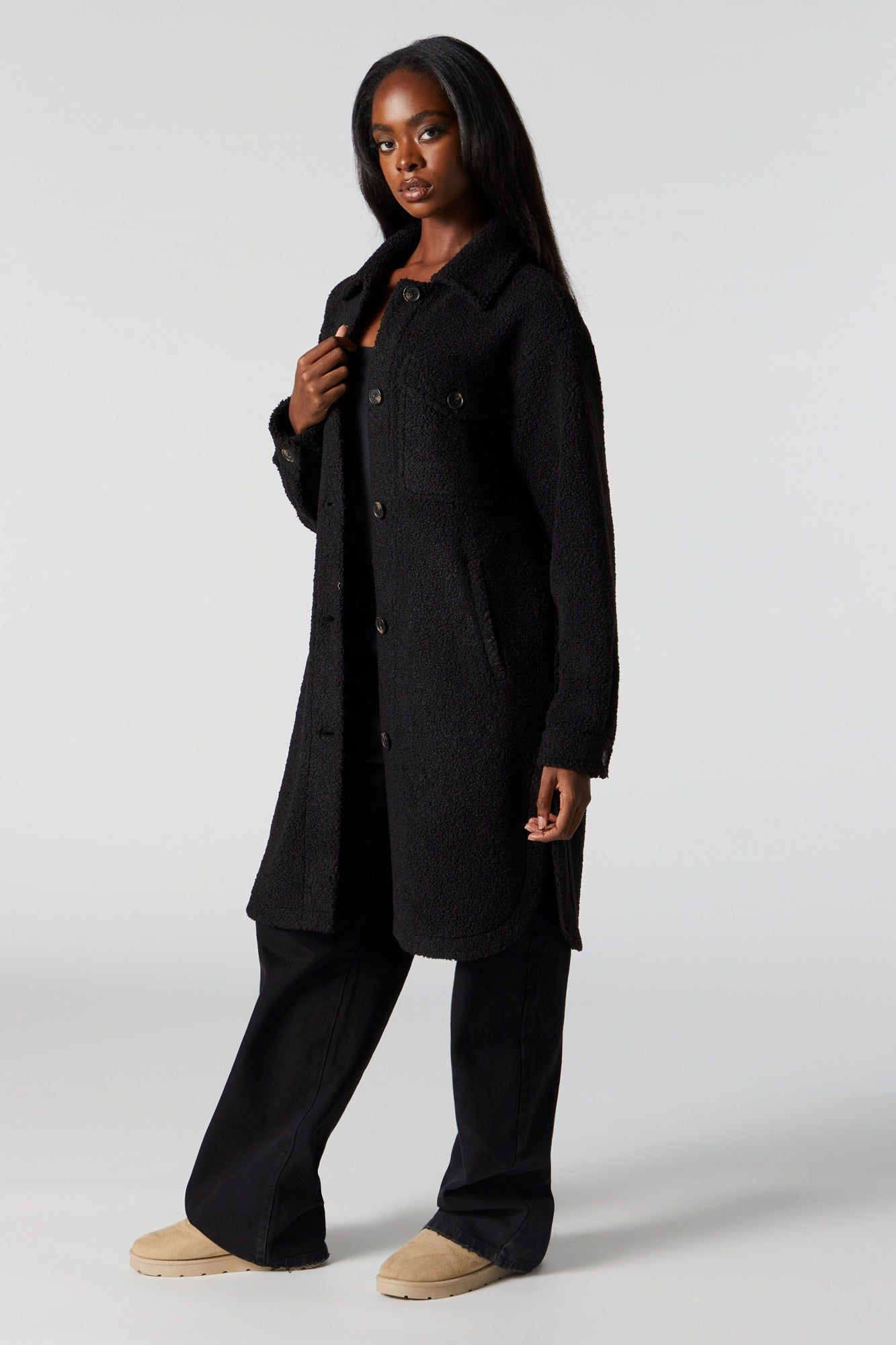 Longline Sherpa Shacket sold by Urban Planet product image thumbnail 3