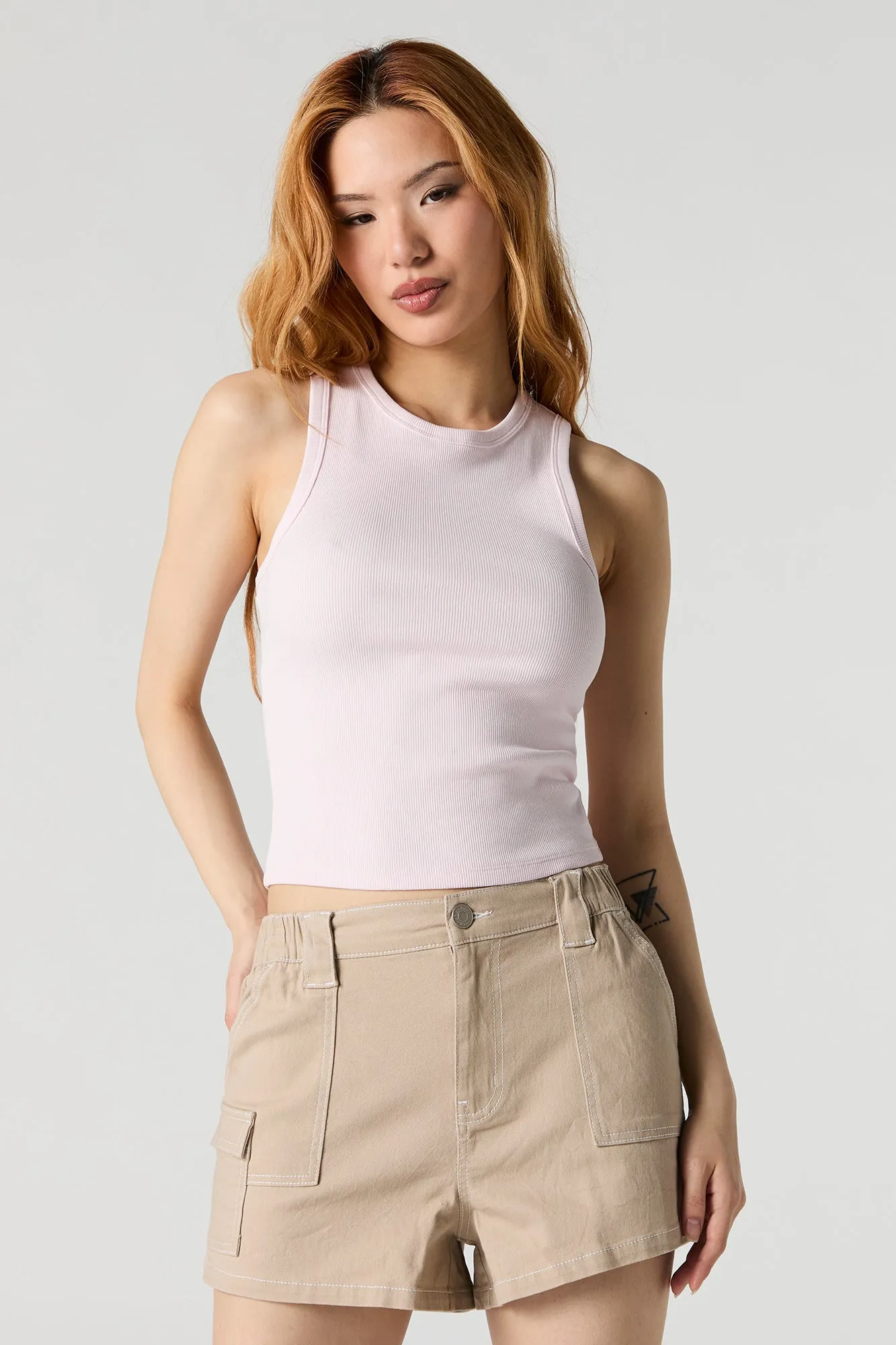 Ribbed High Neck Skimmer Tank sold by Urban Planet