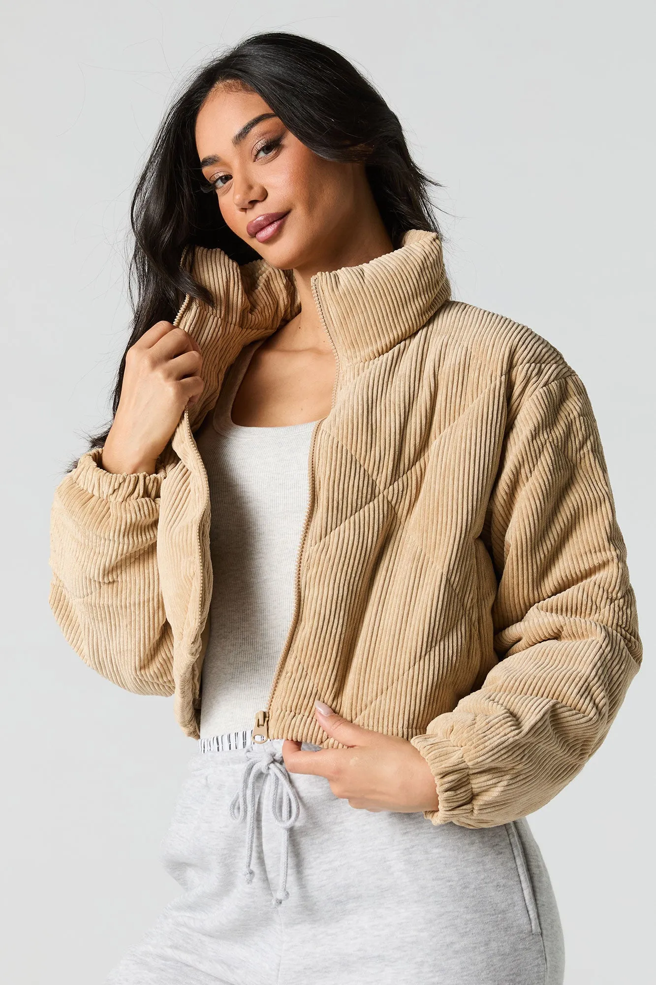 Corduroy Quilted Jacket sold by Urban Planet