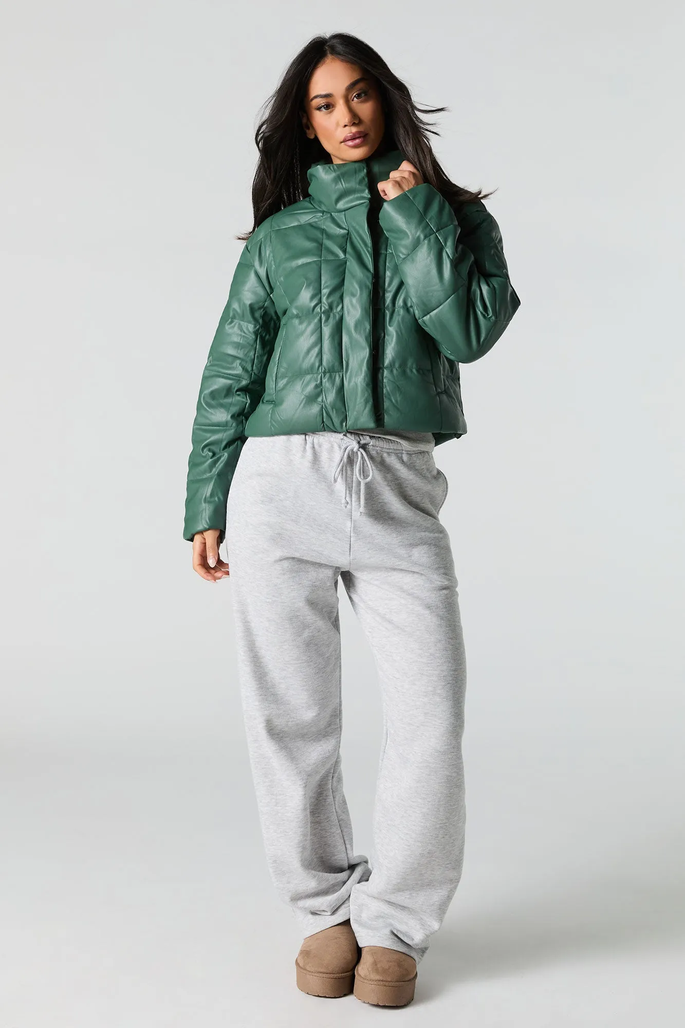 Quilted Faux Leather Jacket sold by Urban Planet product image thumbnail 3