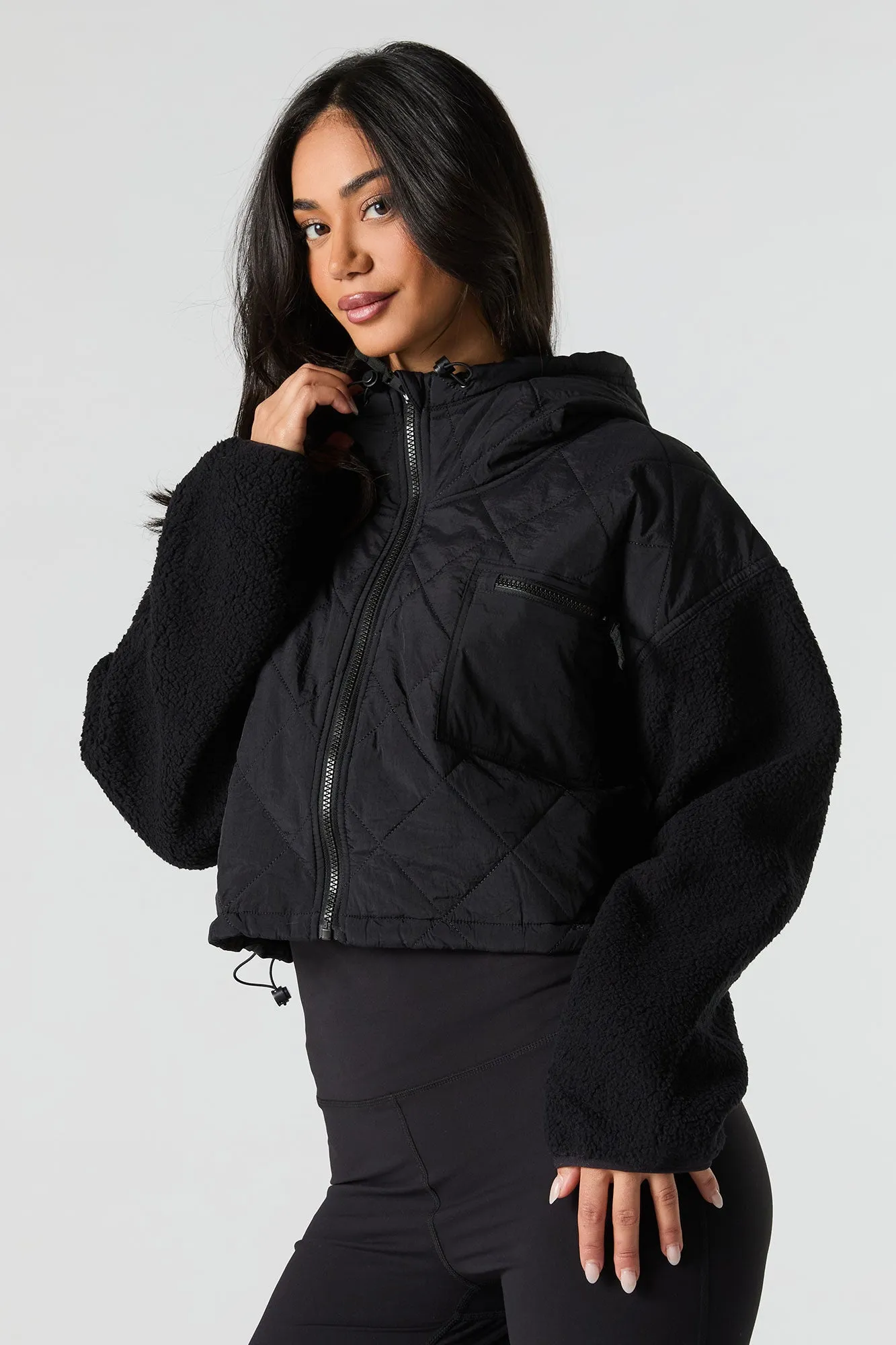 Blouson matelassé avec manches en Sherpa sold by Urban Planet product image thumbnail 4