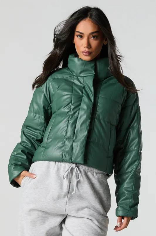 Blouson en similicuir matelassé sold by Urban Planet