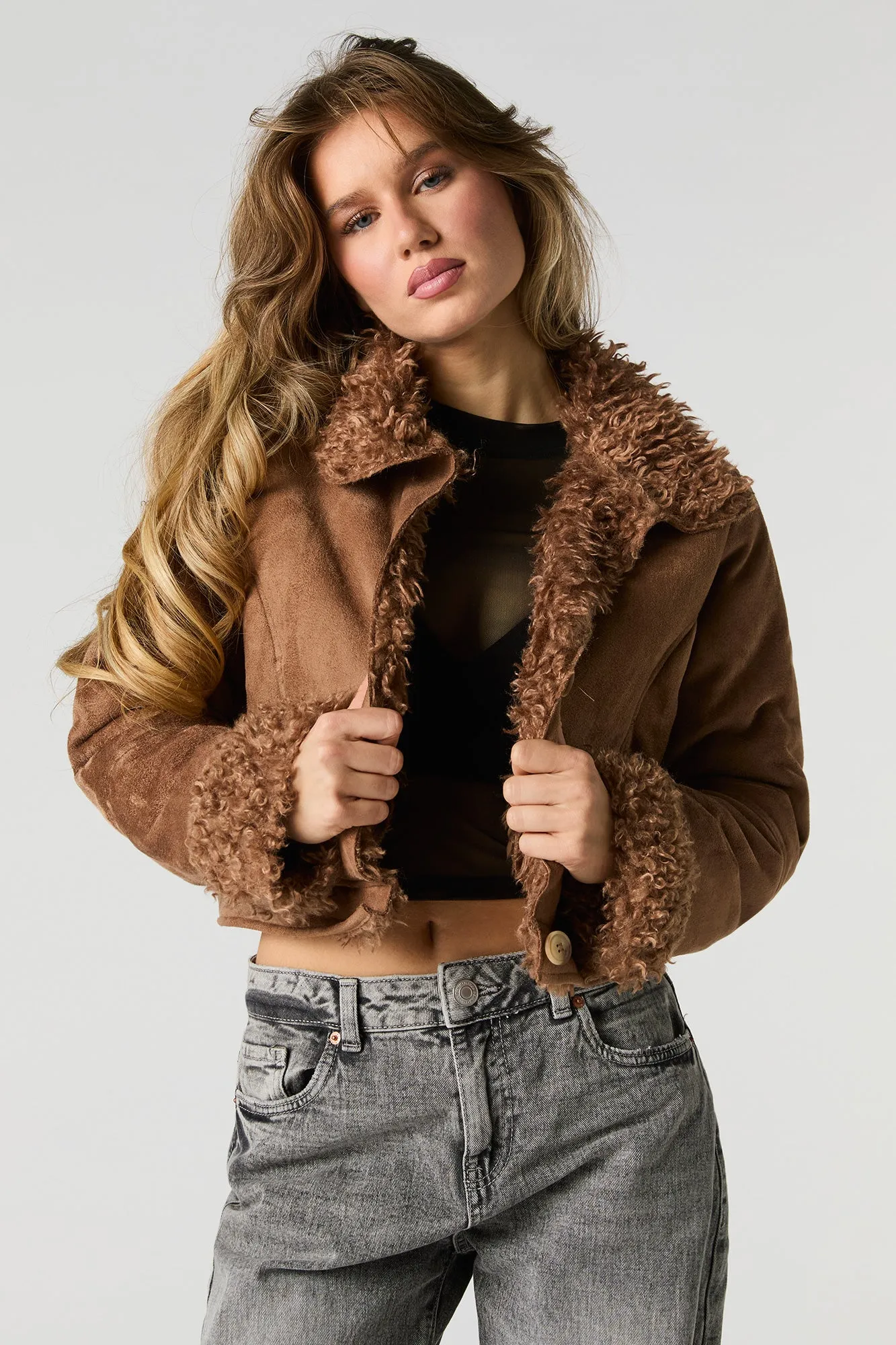 Blouson en similisuède doublé de similifourrure sold by Urban Planet product image thumbnail 5