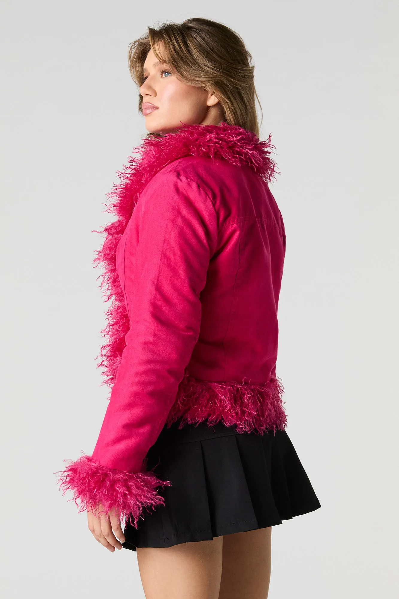 Blouson en similisuède avec liséré de similifourrure sold by Urban Planet product image thumbnail 2