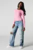Ribbed Long Sleeve Skimmer Top sold by Urban Planet