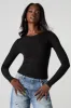 Ribbed Long Sleeve Skimmer Top sold by Urban Planet