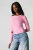 Ribbed Long Sleeve Skimmer Top sold by Urban Planet