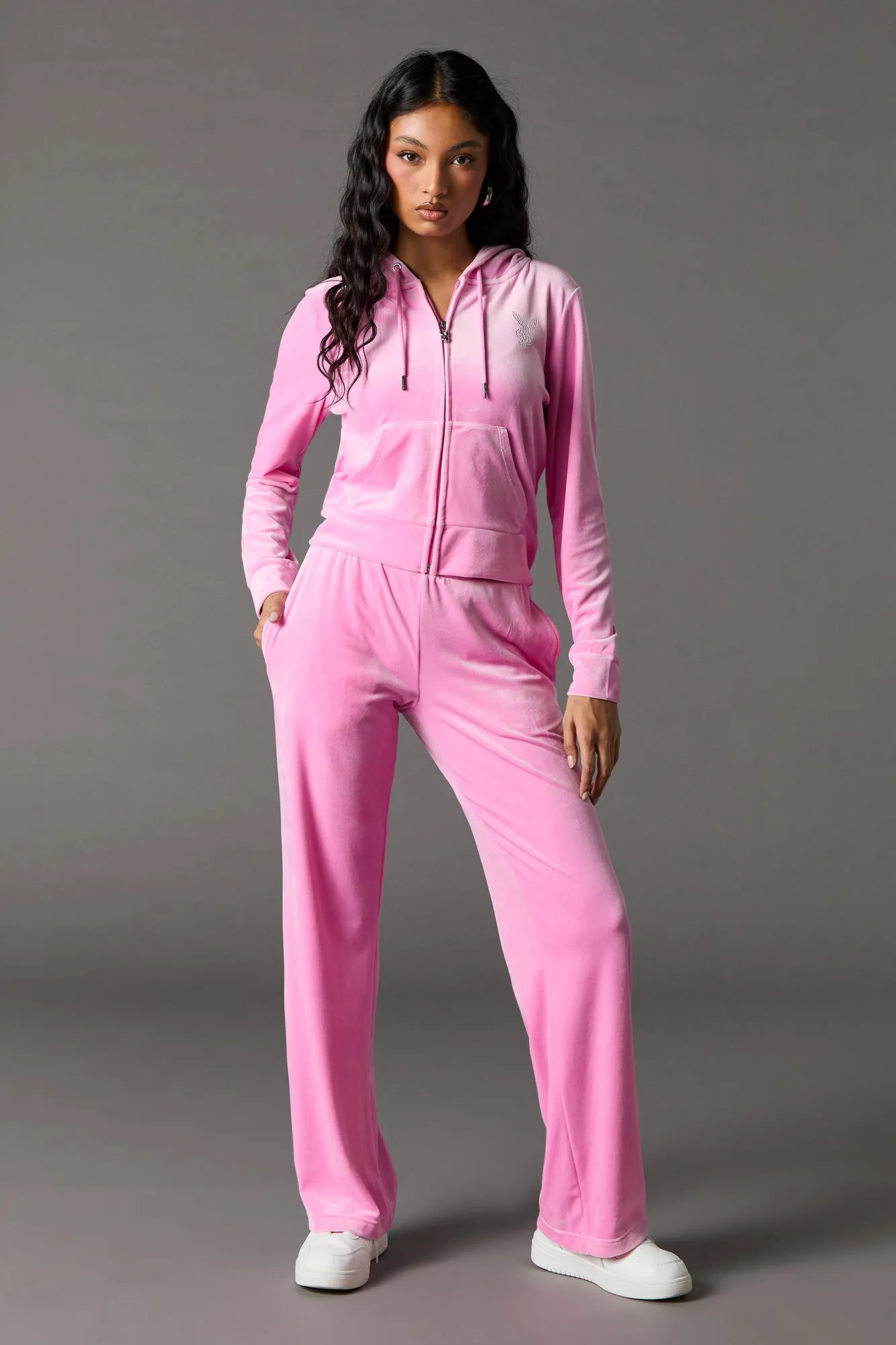 Playboy Rhinestone Velour Zip-Up Hoodie sold by Urban Planet product image thumbnail 3