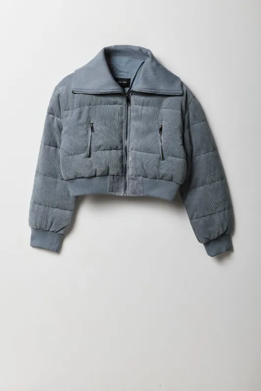 Cropped Corduroy Puffer Jacket sold by Urban Planet