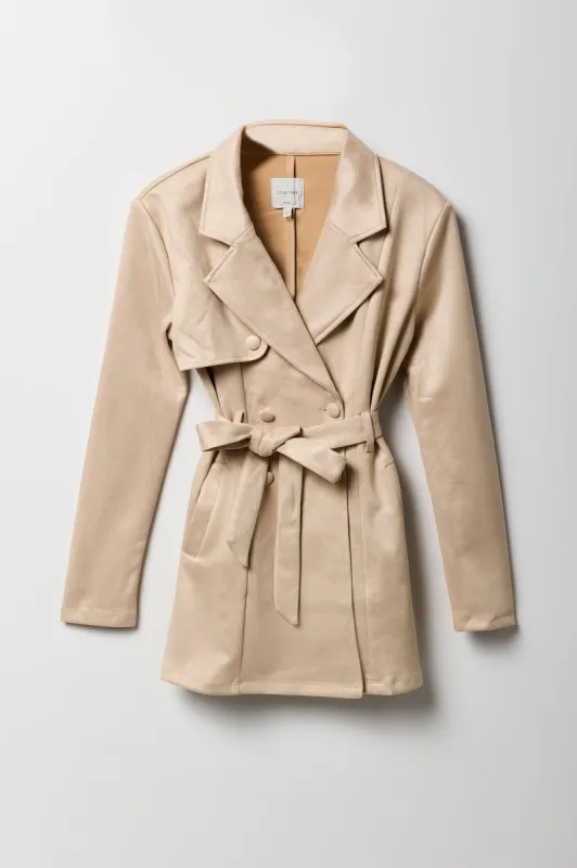 Faux Suede Trench Coat sold by Urban Planet
