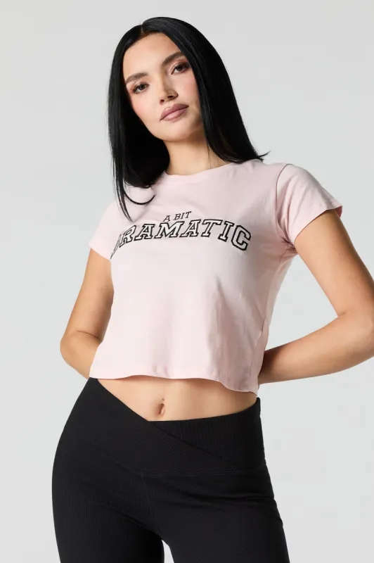Dramatic Embroidered Cropped T-Shirt sold by Urban Planet