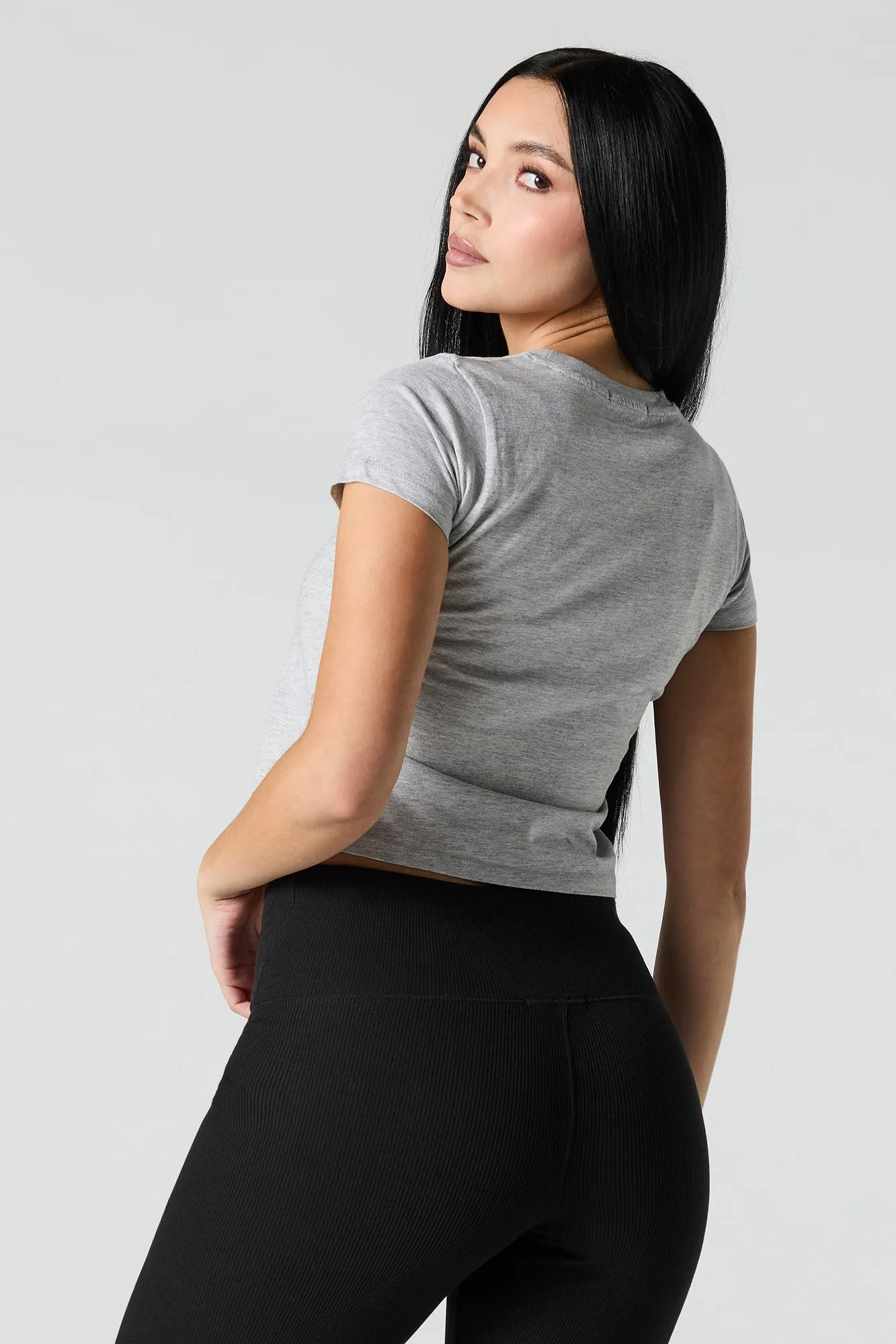 76 Embroidered Cropped T-Shirt sold by Urban Planet product image thumbnail 2