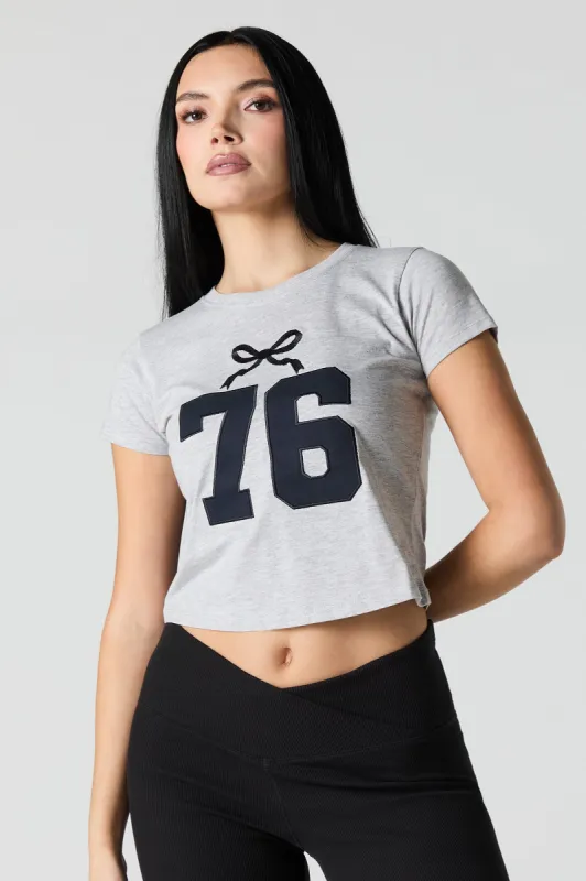 76 Embroidered Cropped T-Shirt sold by Urban Planet