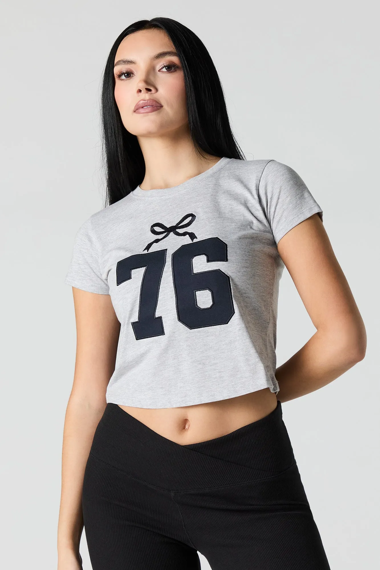 76 Embroidered Cropped T-Shirt sold by Urban Planet